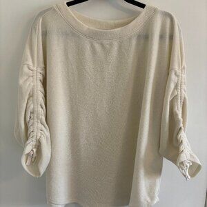 MAX STUDIO XL 3/4 SLEEVE CREAM SWEATER